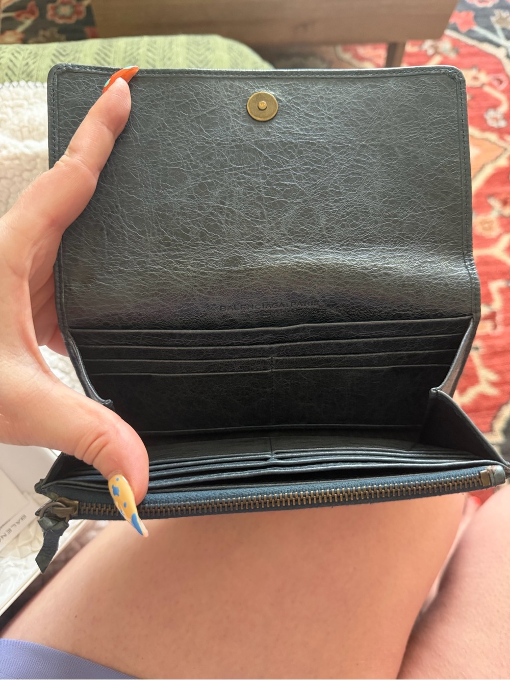 Balenciaga lambskin classic moto wallet - Picture 3 of 4
